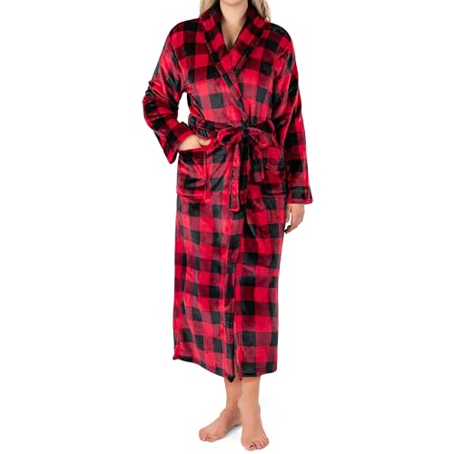 PAVILIA Robes For Women, Fleece Soft Fluffy Bathrobe, Plush Cozy Long Spa Robe