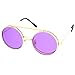 zeroUV - Mid Size Flip-Up Colored Lens Round Django Sunglasses 49mm (Gold/Purple)