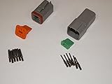 Deutsch DT Series 6 Pin Connector Kit w/Barrel Style Terminals 16-20 AWG