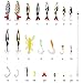 Fiscan Fishing Lures kit Set,Lure Tackle Connected Kinds of Fishing Lures Including Hard Lure Minnow Popper Crankbaits VIB Topwater Diving Floating Lures, Worm Spoons Other Saltwater Freshwater Lures