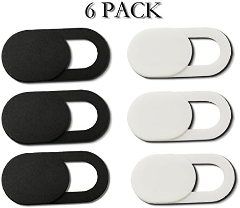 Webcam Cover by HONMAX, 6 Pack 0.03in Ultra-Thin PC Web Camera Cover for MacBook Air Pro, Laptop, Mac, PC, Surfaces Pro, iPhone, Protect Your Privacy and Security (black 3+white 3)
