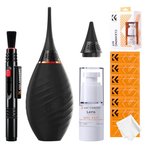 K&F CONCEPT 10 in 1 Cleaning Kit (Cleaning Cloth + Microfibre Cloth + Photo Bulb) for SLR Camera Lens..
