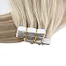 14 Inch Human Tape in Extension Remy Hair Extension Color #18 Ash Blonde Mixed with #613 Blonde Human Hair Extensions Tape in Hair 20pcs 40g Glue on Hair
