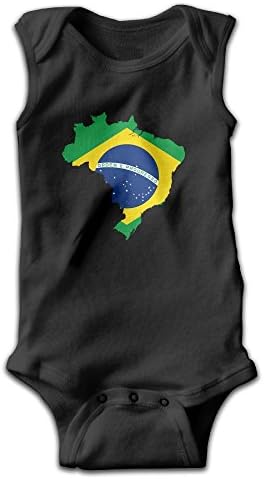 SHEERY Unisex Baby Sleeveless Romper Brazilian Flag Map Bodysuits