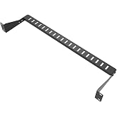 JINGCHENGMEI 1U Horizontal 19-Inch Rack Mount Cable Management Bar | Depth Adjustable Horizontal Cable Lacing Cross Bar Black (1U1PC)