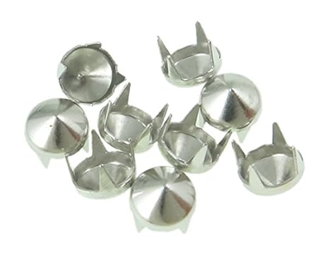 600 METALL RUND Gothic Punk KILLERNIETEN ZIERNIETEN SPIKE 6mm SILBER BPS 4-605