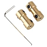 BQLZR Golden 2mm x 2mm Brass Joint RC Aircraft Motor Shaft Coupling Adapter Connector Pack of 2