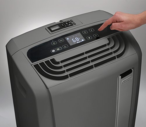 DeLonghi PACAN135EWS 3-in-1 Portable Air Conditioner, Dehumidifier & Fan + Arctic Cool Quiet Mode, Remote Control & Wheels, 550 sq. ft, Large Room, Light Gray