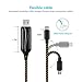 Micro USB Cable Android Charger 3ft, EL-AURORA Visible Flowing LED Neon Light Fast Sync&Charger Cable Cord for Samsung, Kindle, HTC, Nexus, LG, Xbox, PS4, Smartphones and More （Black）