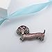 Szxc Jewelry Crystal Sparkly Dachshund Dog Puppy Animal Collection Accessories Brooch Pin Gift Women