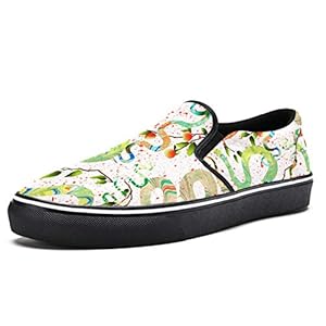 TIZORAX Danger - Mocasines de lona para hombre, diseño de serpientes de colores