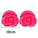 Aprilsky 8 Pairs Handcrafted Resin Mixed Colors Simulated Coral Rose Flower Earrings Studs,Stainless Steel 10mm
