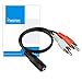 C&E 6 Inch 3.5mm Female to 2 RCA Male Stereo Audio Y Cable, Nickel Plated Adapter Compatible for TV,Smartphones, MP3, Tablets, Speakers,Home Theater