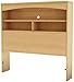 South Shore Step One Bookcase Headboard with Shelf Storage, Twin 39-inch, Natural Maple