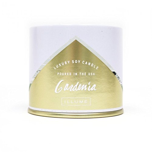 Illume Gardenia Large Vanity Tin, 11.8 oz Candle, White