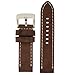 Tech Swiss LEA1555-22 22 mm leather calfskin brown watch band.