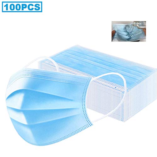 100Pcs Disposable 3-Layer Masks Anti Dust Breathable Disposable Earloop Mouth Face Mask,Disposable Face Mask Filter Earloop Mouth Cover Respirator Comfortable Sanitary Surgical Mask