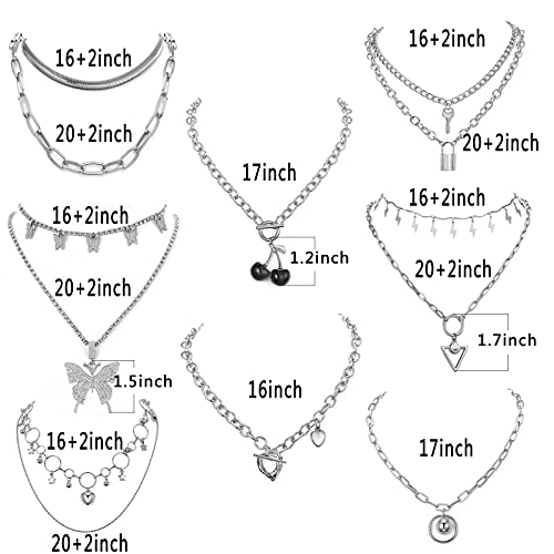 TAMHOO PCS Silver Chain Necklace Set for Women and Teen Girls