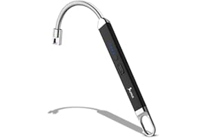 SUPRUS Lighter Rechargeable USB Lighter Arc Electric Lighetrs with Safety Switch 360° Flexible Neck Flameless Grill Long Lighters for Candle Camping Cooking (Black)