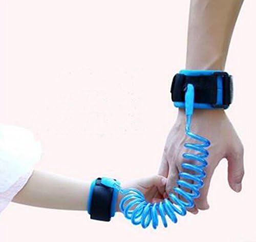 Unsex Anti-Lost Wrist Blet Link Safety Wrist Link for Toddlers Baby Kids Child Wristband Harness Strap 1.5m (Blue)