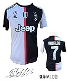 Unica Juventus Ronaldo No.#7 Soccer Jersey 2019-20 from Serie A Calcio d'Italia - New Black and White Home Soccer Jersey 2019-20
