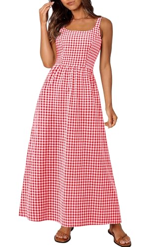 PRETTYGARDEN Gingham Maxi Dress
