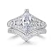 Lateefah Bridal Ring Sets for Women - 2 Carat Big Marquise Cubic Zirconia Wedding Rings Set Size 6-9
