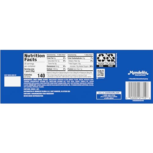 HANDI-SNACKS OREO COOKIE STICKS ‘N CREME DIP SNACK PACKS, 20 SNACK PACKS