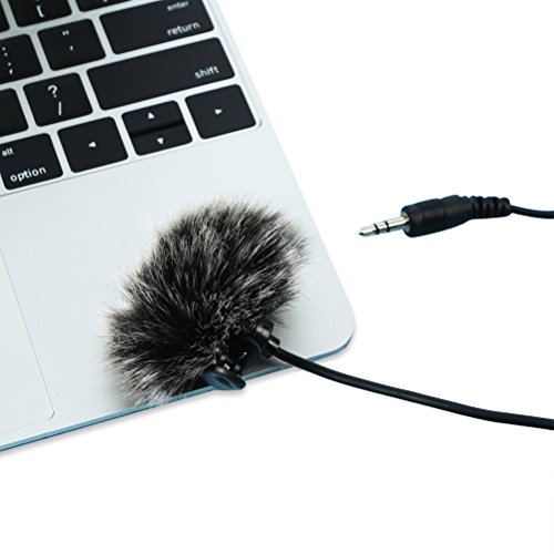 Odowalker 5 Pack Mini-Size Microphone Windscreen Muff, Professional Soft Furry Lapel Lavalier Mic Cover, Dark-Gray