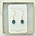Periwinkle Slate Blue Glass Dangle Earrings 14kt Yellow Gold-filled