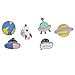 MJartoria 6 Pcs Star Rocket Patch Cartoon Brooch Pins Badges Set for Clothes Bags Backpacks (Stars 6PCS)