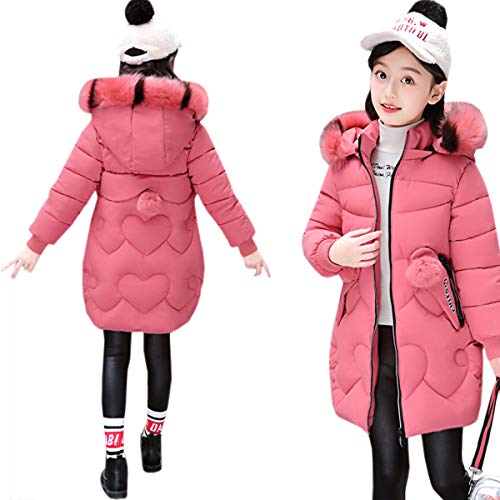 KELUOSI 3-12 Jaar Meisjes Winterjas Donsjas Jassen Warme Kleding met Capuchon - Afbeelding 5