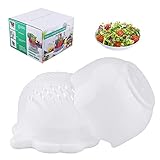 AIBSI Cutter Bowl， 3 in 1 Fast Fresh Salad Maker Multifunction FDA Approved Vegetable Lettuce Chopper,Easy Fruits Slicer, Best Kitchen Gift Set for Women Men, White