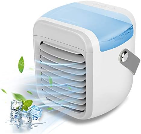 21年新発売 冷風機 冷風扇 小型 卓上冷風扇 凉しい ミニエアコン カラフルなledライト 引き出物 風量3段階 Type 熱中症と暑さ対策 省エネ 上下風角度調整 強風静音 吸水綿付き 加湿噴霧機能 持ち運びが容易 300ml C給電式