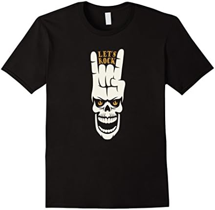 Mens Lets Rock -  Metal - Hardcore - Headbanger T-shirt 3XL Black