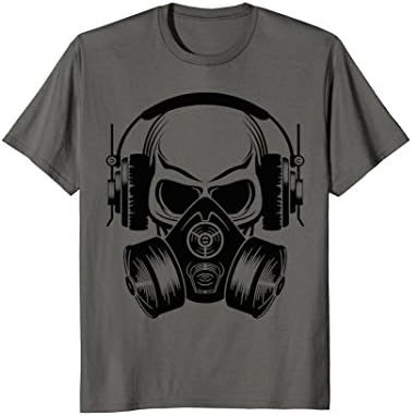 SKULL WITH HEADPHONES AND GAS MASK ACTIVIST T-SHIRT