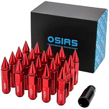 OSIAS Brand New 20PCS M12X1.5 Racing Wheel 60MM Lug Nuts With Socket Key For Honda Red