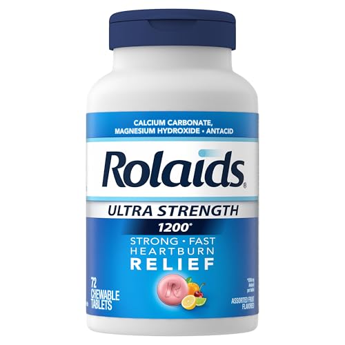 ROLAIDS ULTRA STRENGTH ANTACID CHEWABLE TABLETS, ASSORTED FRUIT, 72-COUNT