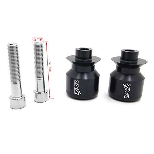 Black 10mm Swingarm Spools – Fits Kawasaki Ninja, Z1000, ER-6N, EX250F, EX650, ZRX1100