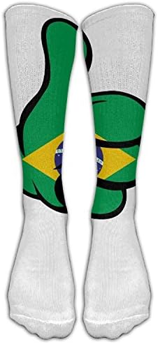 SHIBAS Brazil Flag Best Sign White Women Over Knee Thigh Stockings Pattern High Socks