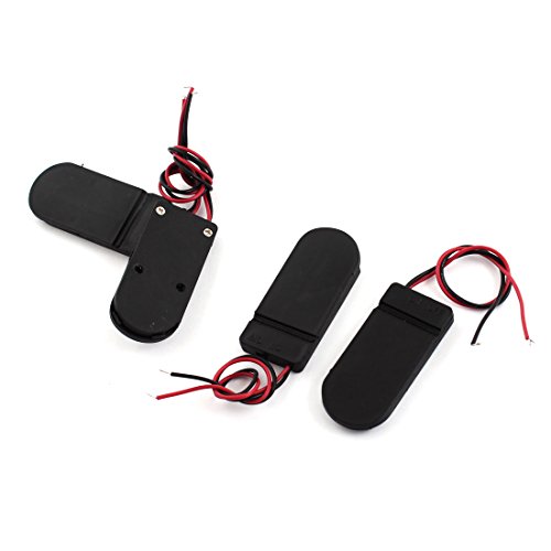 uxcell 4 Pcs Black Plastic Battery Holder for 2 x 3V CR2032 Coin Button Cell