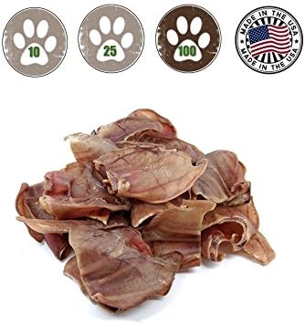 Top Dog Chews Pig Ears for Dogs 100 Pack - Full Thick Regular Pig Ears