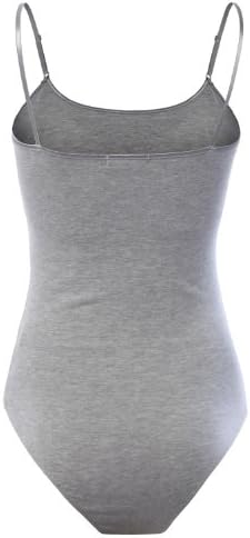 LE3NO Womens Fitted Sleeveless Bodysuit with Stretch