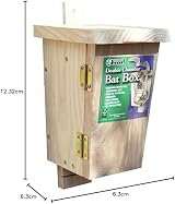 Wildlife World Original Bat Box OBB Two Chamber FSC Timber Garden Woodland Wall view 6