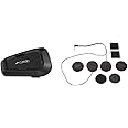 Cardo Spirit HD Motorcycle Bluetooth Communication Headset - Black, Single Pack & 45mm Audio Set, Works with Most Helmet Communicators (Single Pack)