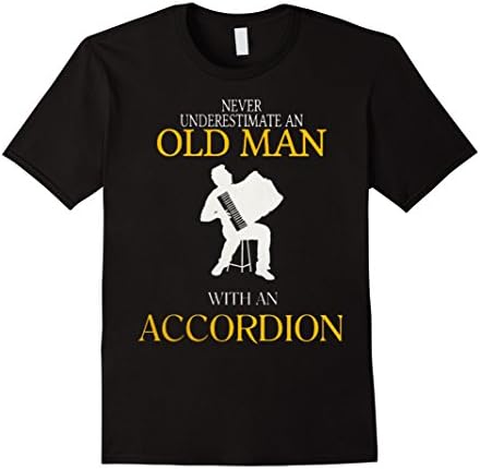 Men's Old Man with a Accordion T-Shirt XL Black