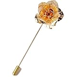 Unisex Floral Golden Flower Lapel Stick Brooch Pin for Formal Wear (Alloy Clutch)