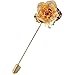 Unisex Floral Golden Flower Lapel Stick Brooch Pin for Formal Wear (Alloy Clutch)