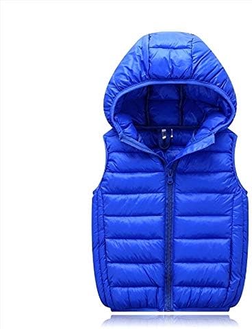 Boys Girls Sleeveless Jacket Lightweight Winter Vest Hood Water-Resistant Packable Puffer