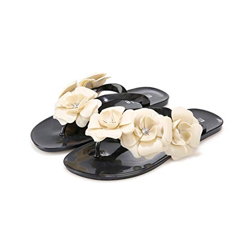 Women Cute Fruit Non-Slip Shower Sandals,FAPIZI House Soft Foams Sole Pool Slippers Outdoor Camellia Shoes Black
